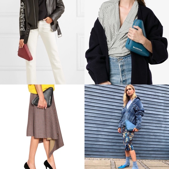 Authentic Balenciaga White Triangle Pouch Clutch - Picture 11 of 12